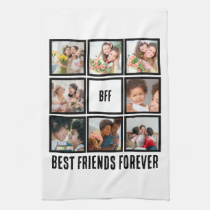 Anpassningsbar BFF Bästa vänner för 8 fotosamlinga Kökshandduk