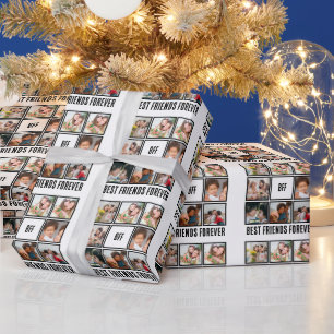 Anpassningsbar BFF Bästa vänner för 8 fotosamlinga Presentpapper