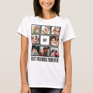 Anpassningsbar BFF Bästa vänner för 8 fotosamlinga T Shirt