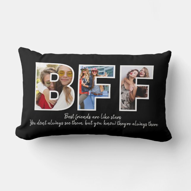 Anpassningsbar BFF Besties Best Friends Photo Coll Lumbarkudde (Framsida)