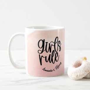 Anpassningsbar BFF Namn Girls-regelVänskap Kaffemugg