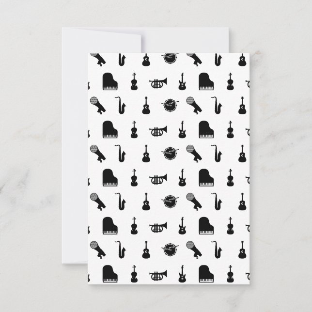 ANPASSNINGSBAR BG FÄRG för Tilldelade musikinstrum Tack Kort (Framsida)