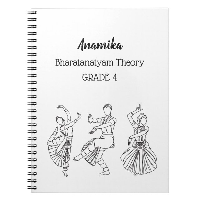Anpassningsbar Bharatanatyam dansteori Spiral Anteckningsbok (Framsidan)