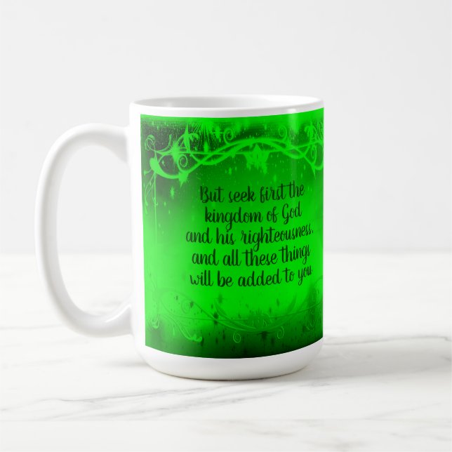 Anpassningsbar bibelvers - 15 oz. Mugg (Vänster)