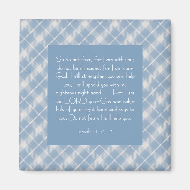 Anpassningsbar Bibelvers Jesaja 41:10, 13 Magnet (Framsidan)