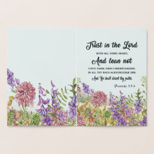 Anpassningsbar Bible Verse Blommigt Greeting Card Folierat Kort