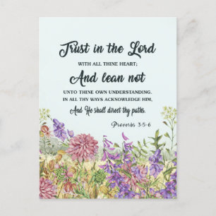Anpassningsbar Bible Verse Blommigt Greeting Card Helg Vykort
