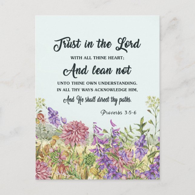 Anpassningsbar Bible Verse Blommigt Greeting Card Helg Vykort (Framsida)