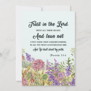 Anpassningsbar Bible Verse Blommigt Greeting Card Julkort
