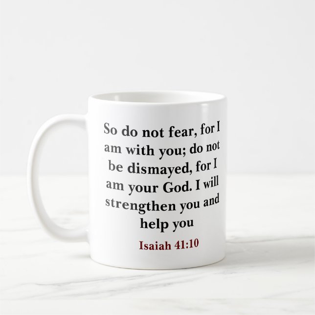 Anpassningsbar Bible Verse Jag är din Gud Kaffemugg (Vänster)