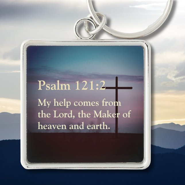Anpassningsbar Bible Verse Quote Christian Gifts f Fyrkantig Silverfärgad Nyckelring (Christian Gifts for Women)