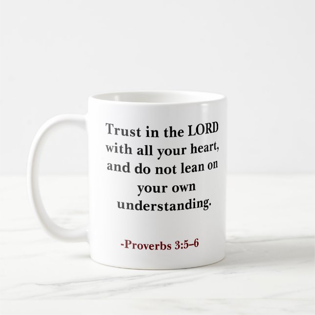 Anpassningsbar Bible verse Trust i LORD Kaffemugg (Vänster)