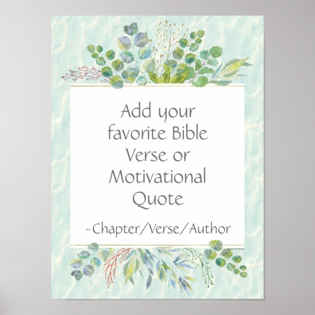 Anpassningsbar Bible Verse Wall Decor Eucalyptus L Poster (Framsidan)