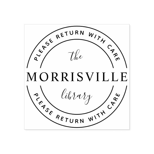 Anpassningsbar Bibliotek Namn, tack, gå tillbaka m Stämpel (Tryck)