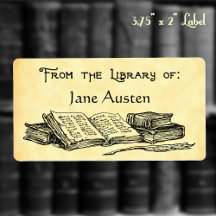 Anpassningsbar Bibliotek of Vintage Bokar-etikett