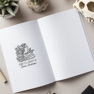 Anpassningsbar Bibliotek Uggla Stämpel