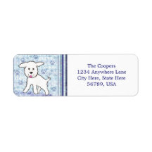 Anpassningsbar Bichon Frise-Hund Returetiketter