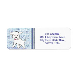 Anpassningsbar Bichon Frise-Hund Returetiketter Returadress Etikett