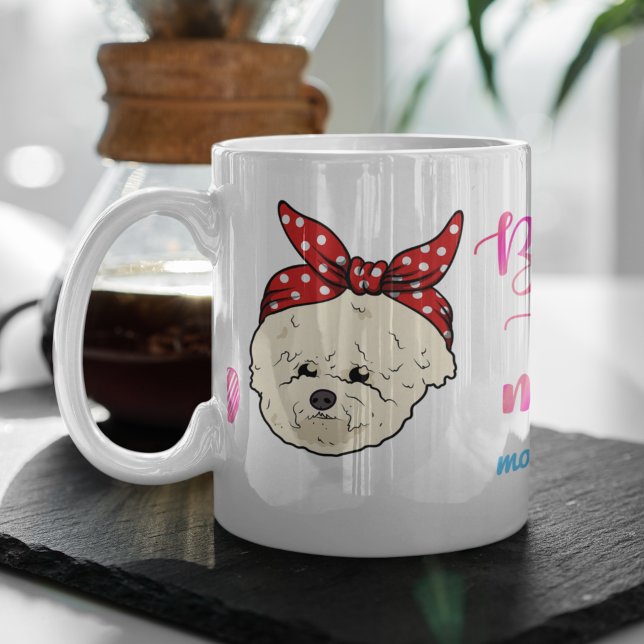 Anpassningsbar Bichon Frisé Mamma Mors dag Cute Gi Kaffemugg (Skapare uppladdad)