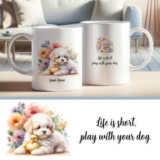 Anpassningsbar Bichon Frise Mugg med inspirationso