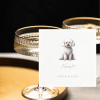 Anpassningsbar Bichon Pet Bröllop Napkins