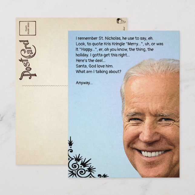 Anpassningsbar Biden Högtidlig Postkort Vykort (Fram/baksida)