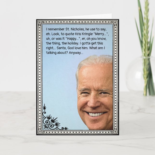 Anpassningsbar Biden julkort Helgkort (Framsida)