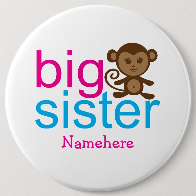 Anpassningsbar Big Sister Monkey-knappar Knapp (Framsida)
