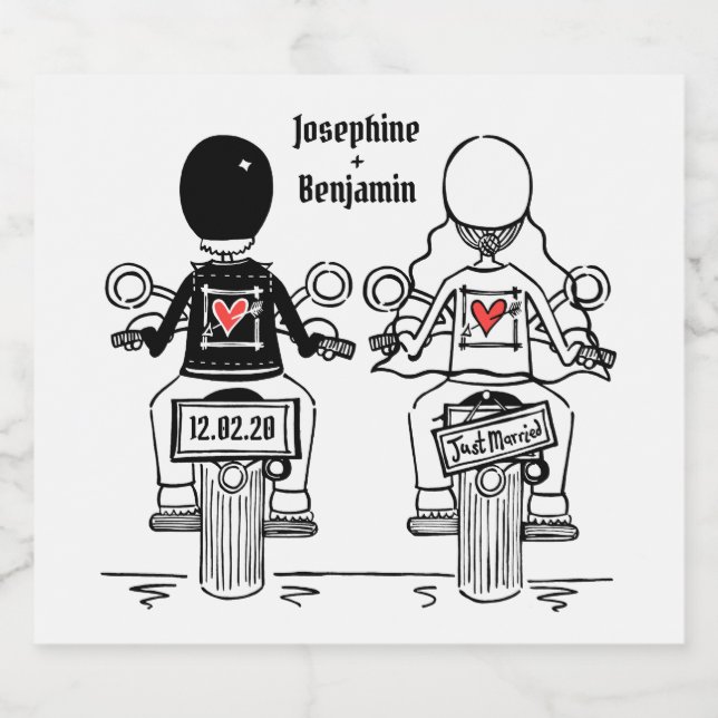 Anpassningsbar Biker: Motorcykeletiketter Bröllop  Ölflaska Etikett (Singel etikett)