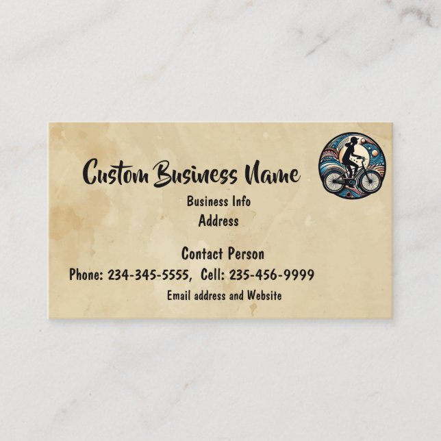Anpassningsbar Biking Cyclist Bike-Logotyp Visitkort (Framsida)