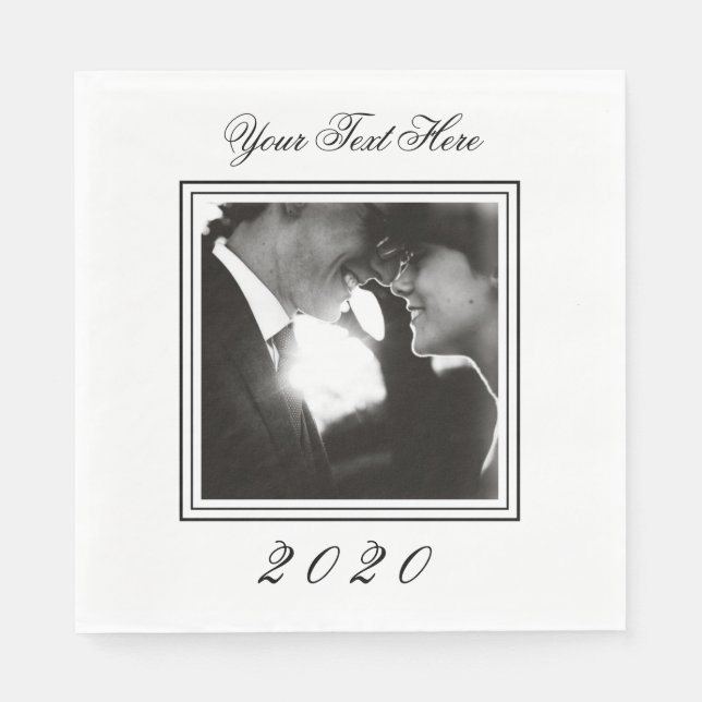 Anpassningsbar Bild Foto Birthday Napkins Pappersservett (Framsidan)