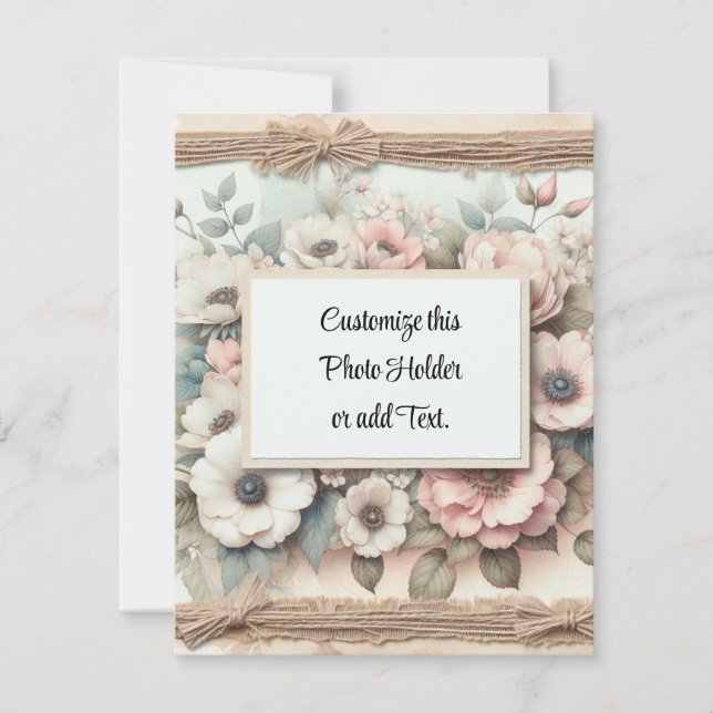 Anpassningsbar Bild Holder Tack Kort (Framsida)