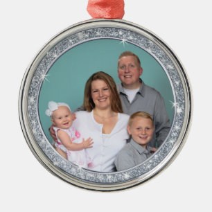 Anpassningsbar Bild julprydnadsföremål, Silver f Julgransprydnad Metall