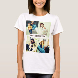 Anpassningsbar bilder x4 med text t shirt