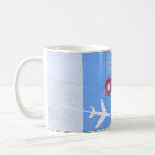 Anpassningsbar Biljett Resemuggen Flygplan Kaffemugg