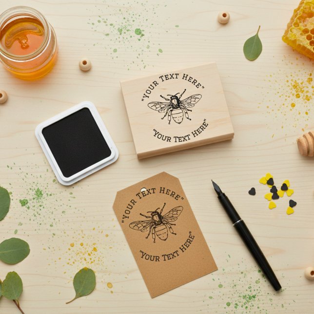 Anpassningsbar Biodling Honungsbin Rubber Frimärke Stämpel (Custom Beekeeper Honey Bee Rubber Stamp)