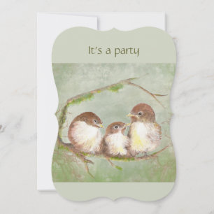 Anpassningsbar Bird of Cute Sparrow Bird Inbjudningar