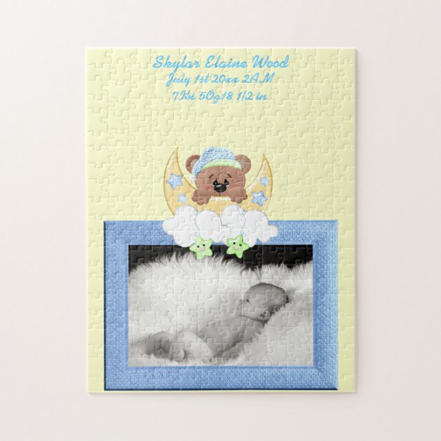 Anpassningsbar Birth Announcement Puzzle Pussel (Vertikal)