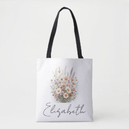 Anpassningsbar Birth Month Flower Tote Bag for Wom Tygkasse