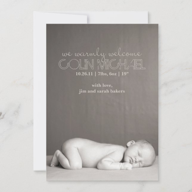 Anpassningsbar Birth Notice Meddelande (Framsida)