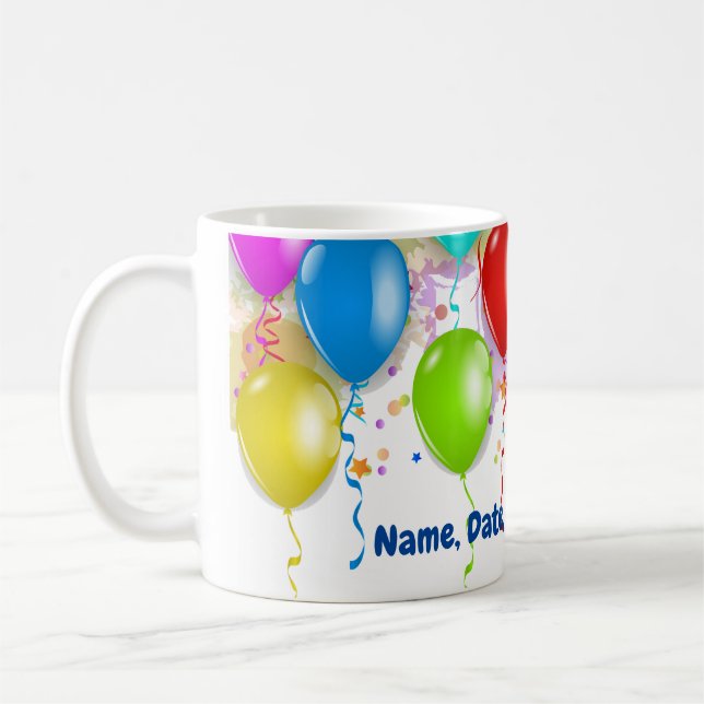 Anpassningsbar Birthday Balloon Mugg (Vänster)