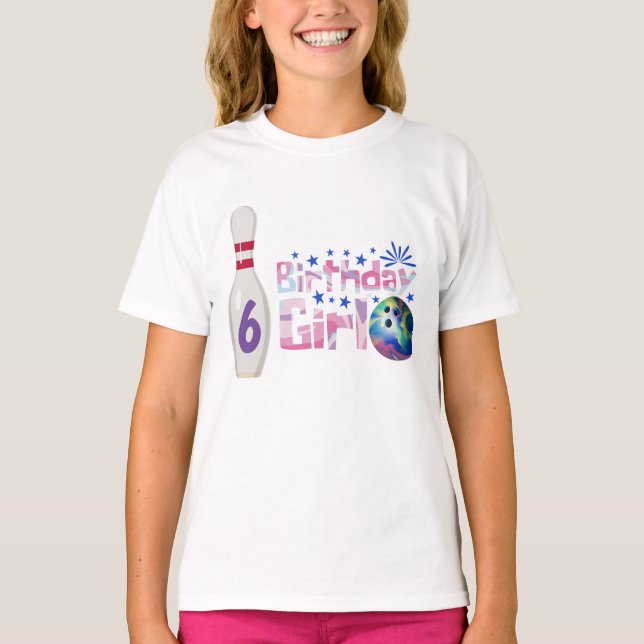 Anpassningsbar Birthday Bowling T Shirt (Framsida)