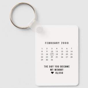 Anpassningsbar Birthday Calendar Mors dag Gift for Nyckelring