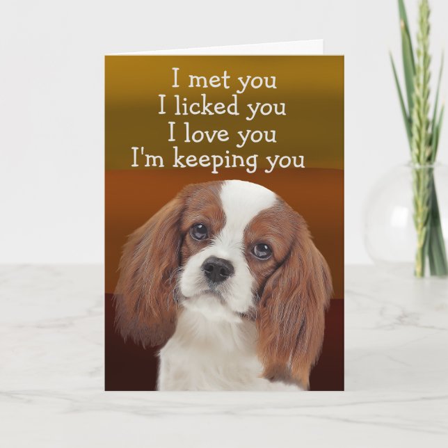 Anpassningsbar Birthday Card Kung Charles Cavalier Tack Kort (Framsida)