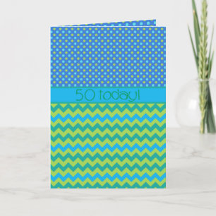 Anpassningsbar Birthday Card: Polka dots och Chevr Kort
