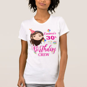 Anpassningsbar Birthday Crew T-Shirt for Girls - P