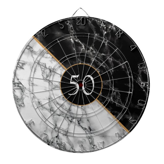 Anpassningsbar Birthday Dart Board Gift Black Whit Darttavla (Framsidan)