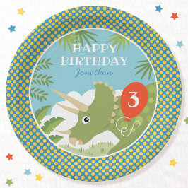 Anpassningsbar Birthday Dinosaur Triceratops any A