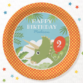 Anpassningsbar Birthday Dinosaur Triceratops any A