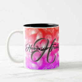 Anpassningsbar Birthday Family Monogrammed Coffee Två-Tonad Mugg
